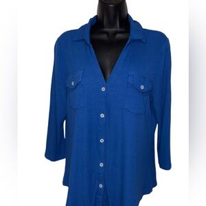 Beautiful Blue Button-Down Women's Shirt ❤️